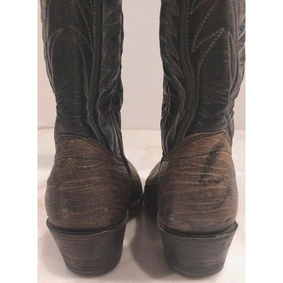 Rare Sanders Gray Ostrich Leg Leather Cowboy Western Boots Women's Size 5B - Picture 7 of 11